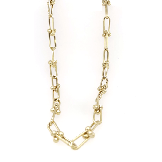 Tiffany Inspired Gold Ball and Chain Necklace