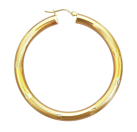Medium Size Hoop Earrings in 14KT Gold - Available in Yellow or White