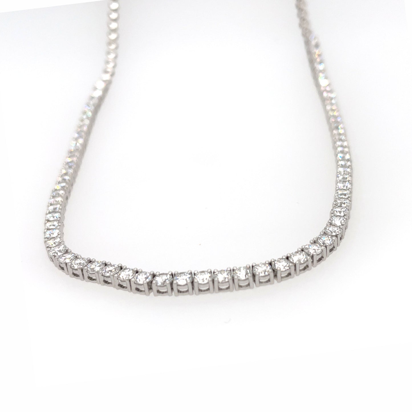 6.00 Carat Lab Grown Diamond Tennis Necklace in White Gold