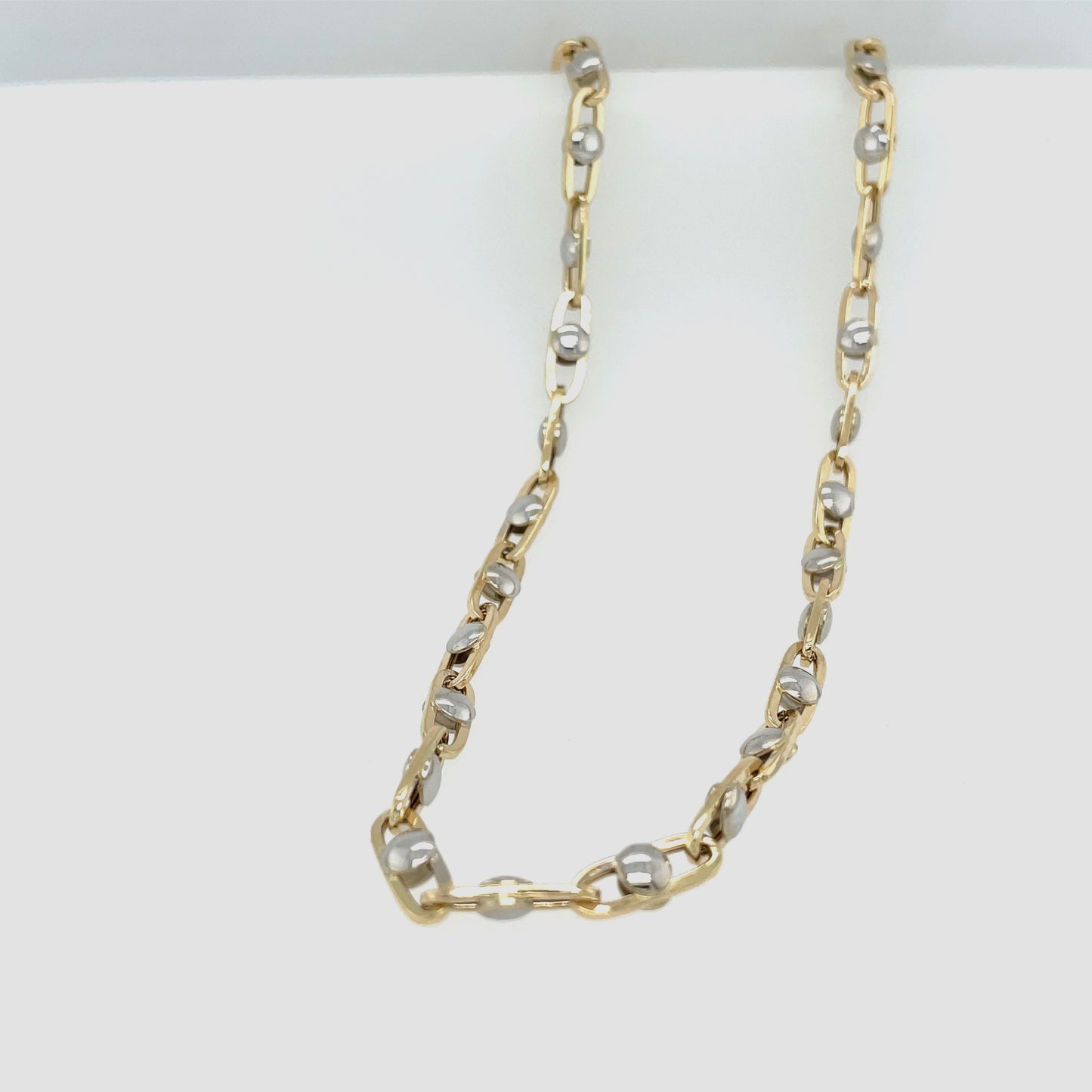 Italian 2-Tone Gold Ball and Link Chain - Perfect for Layering