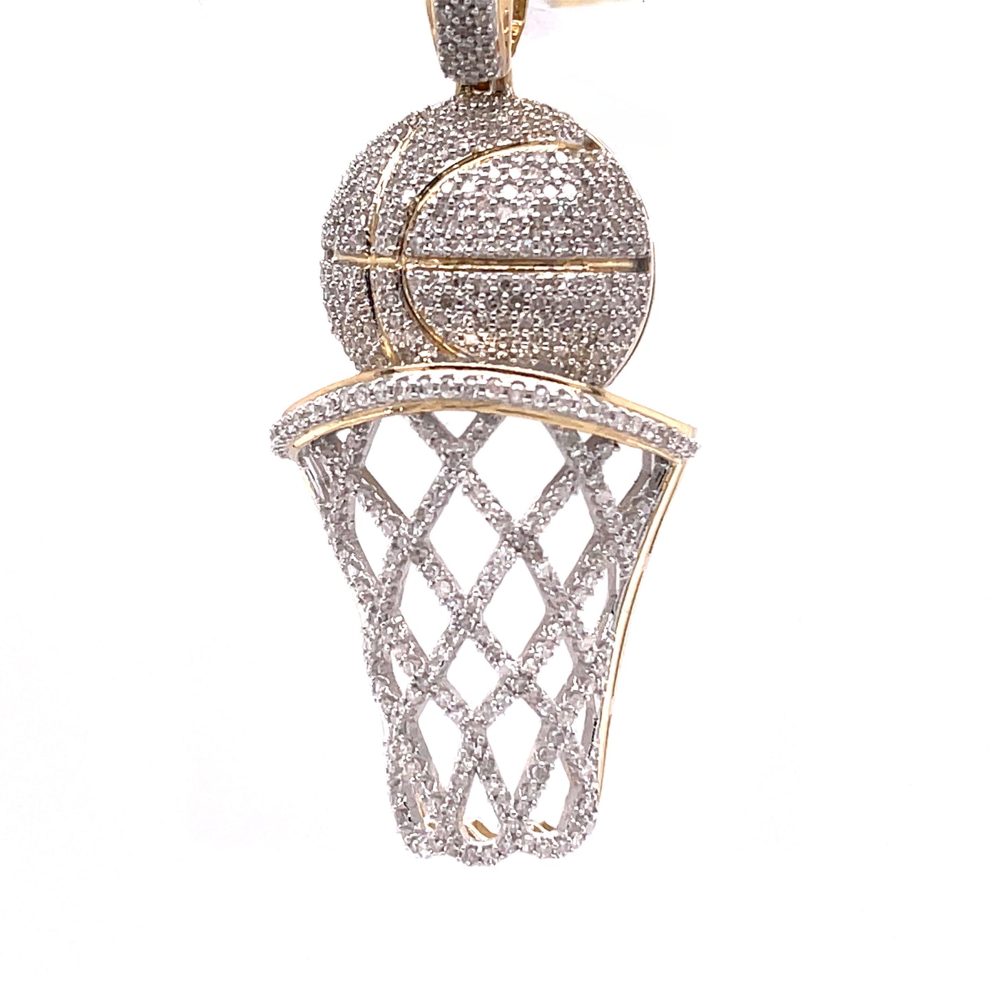 Diamond Basketball Pendant - 1.42 Carats in 10KT Yellow Gold