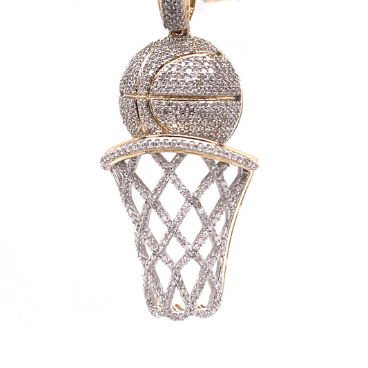 Diamond Basketball Pendant - 1.42 Carats in 10KT Yellow Gold
