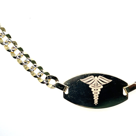 Cuban Link Yellow Gold Medical ID Bracelet