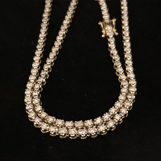 Diamond Tennis Necklace in 14KT Yellow Gold - 1.47 Carats