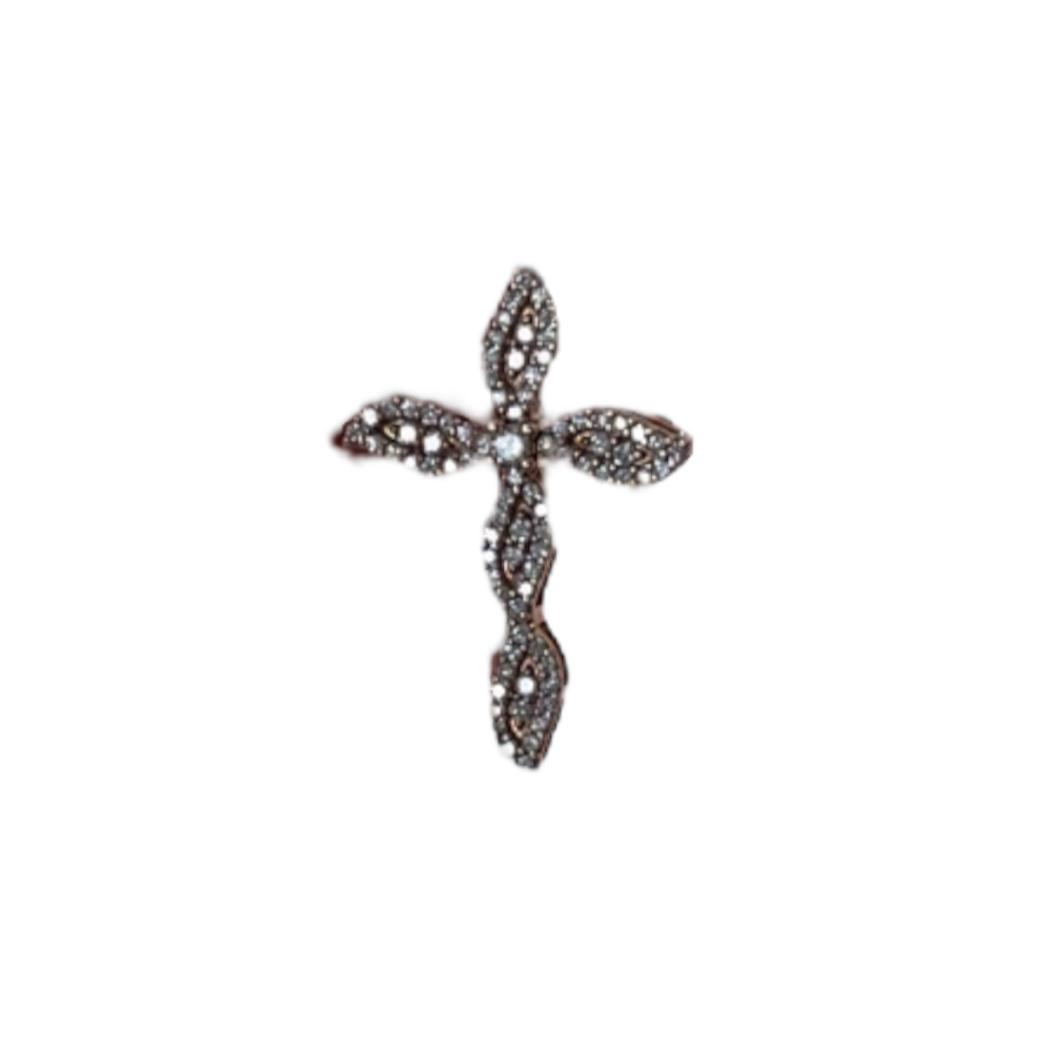 Diamond Cross Pendant with Matching Chain - 0.15 Carats in 10KT Gold