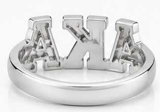 D9 AKA Curved Diamond Ring in Yellow/White Gold (Alpha Kappa Alpha Sorority, Inc.)