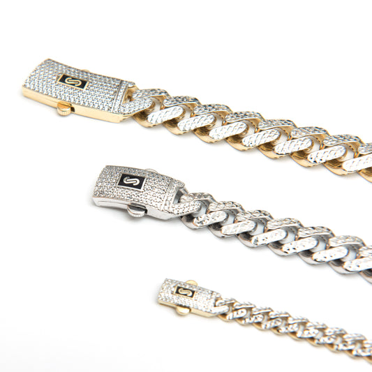 Swarovski Crystal Diamond Cut Cuban Link in 10KT Gold