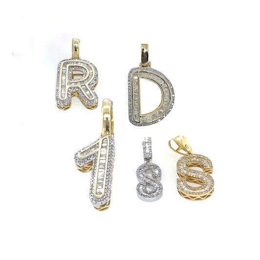 Diamond Initial Pendant in Yellow Gold - 0.24 CTW