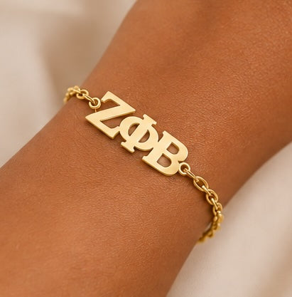 D9 ΖΦΒ Bracelet in Yellow Gold (Zeta Phi Beta Sorority, Inc)