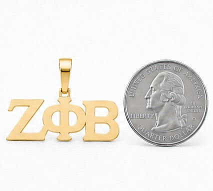 D9 ΖΦΒ Pendant in Yellow/White Gold (Zeta Phi Beta Sorority, Inc)
