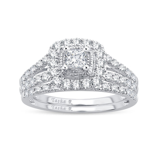 Cushion Cut Diamond Engagement Ring with Halo - 1.00 Carat in 14KT White Gold