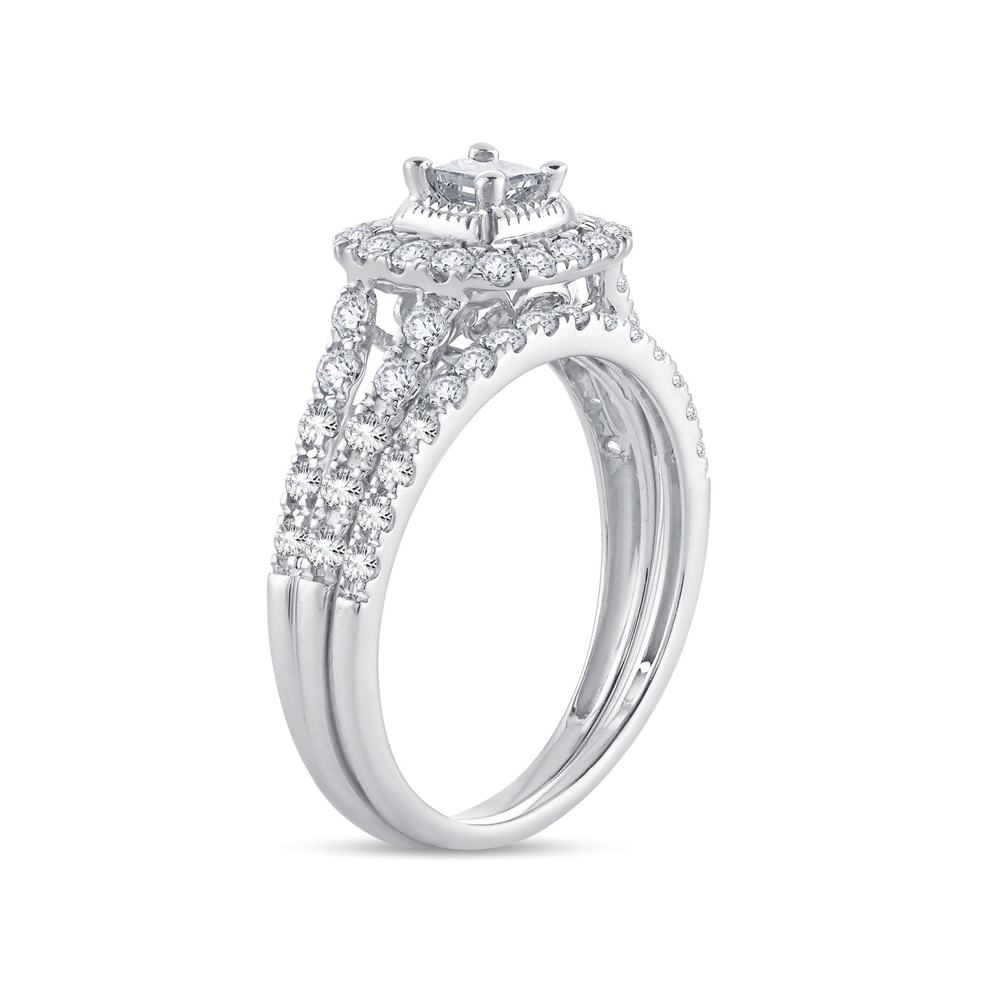 Cushion Cut Diamond Engagement Ring with Halo - 1.00 Carat in 14KT White Gold