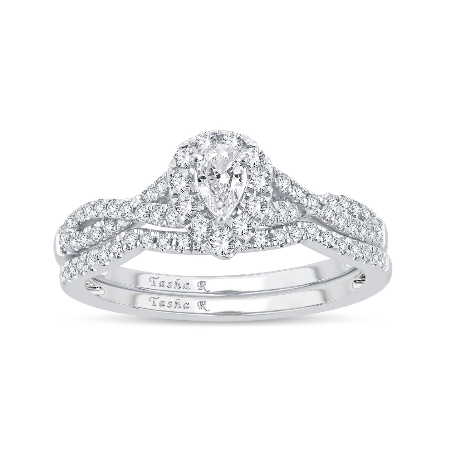 Diamond Engagement Ring with Matching Band - 0.74 Carats in 14KT Rose Gold