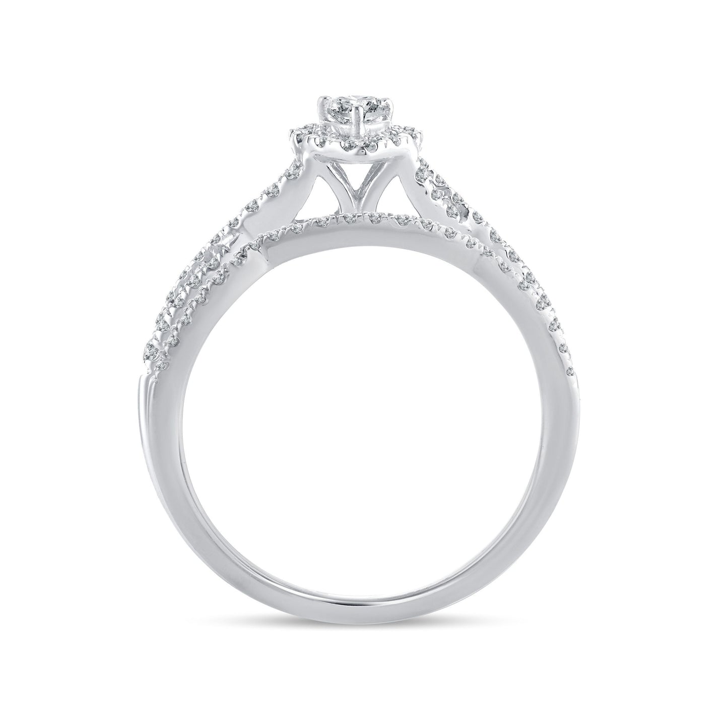 Diamond Engagement Ring with Matching Band - 0.74 Carats in 14KT Rose Gold
