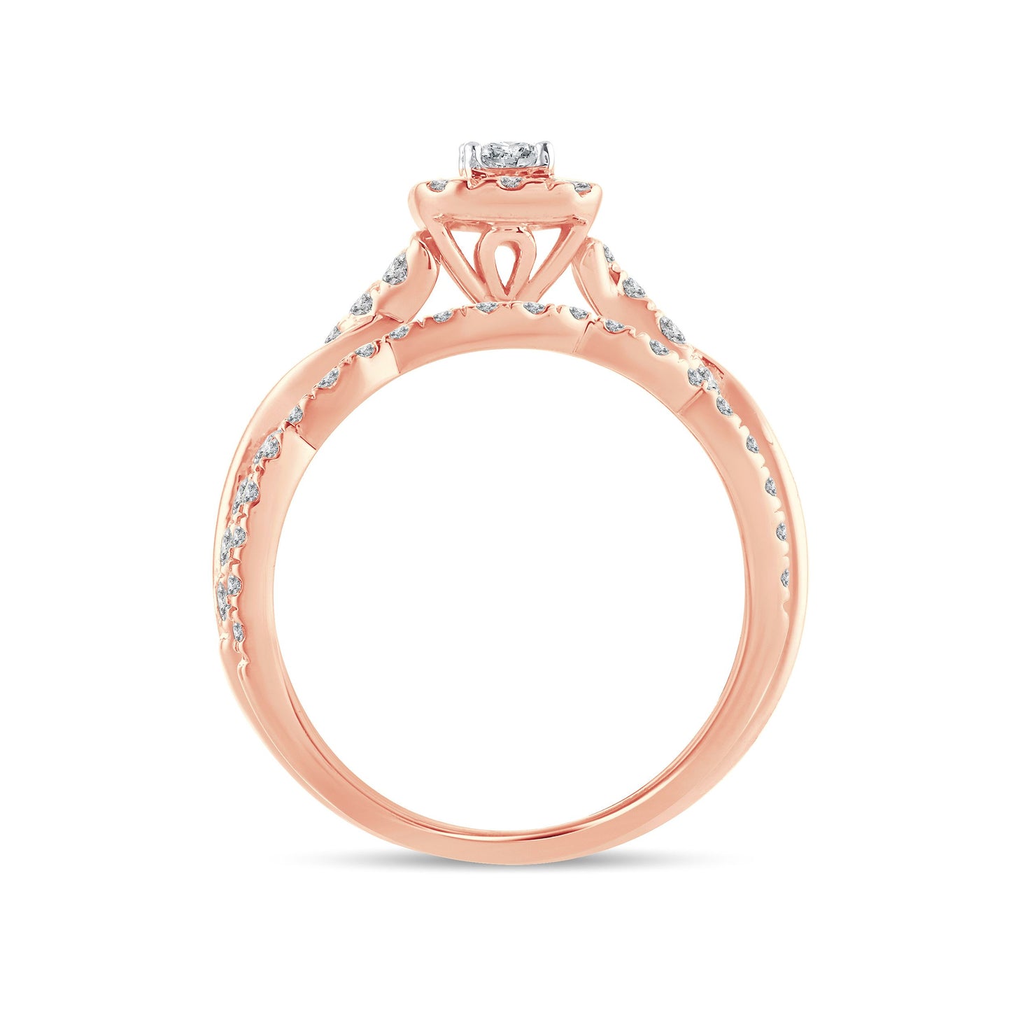 Emerald Cut Diamond Engagement Ring with Wedding Band - 1.25 Carats in 14KT Rose Gold