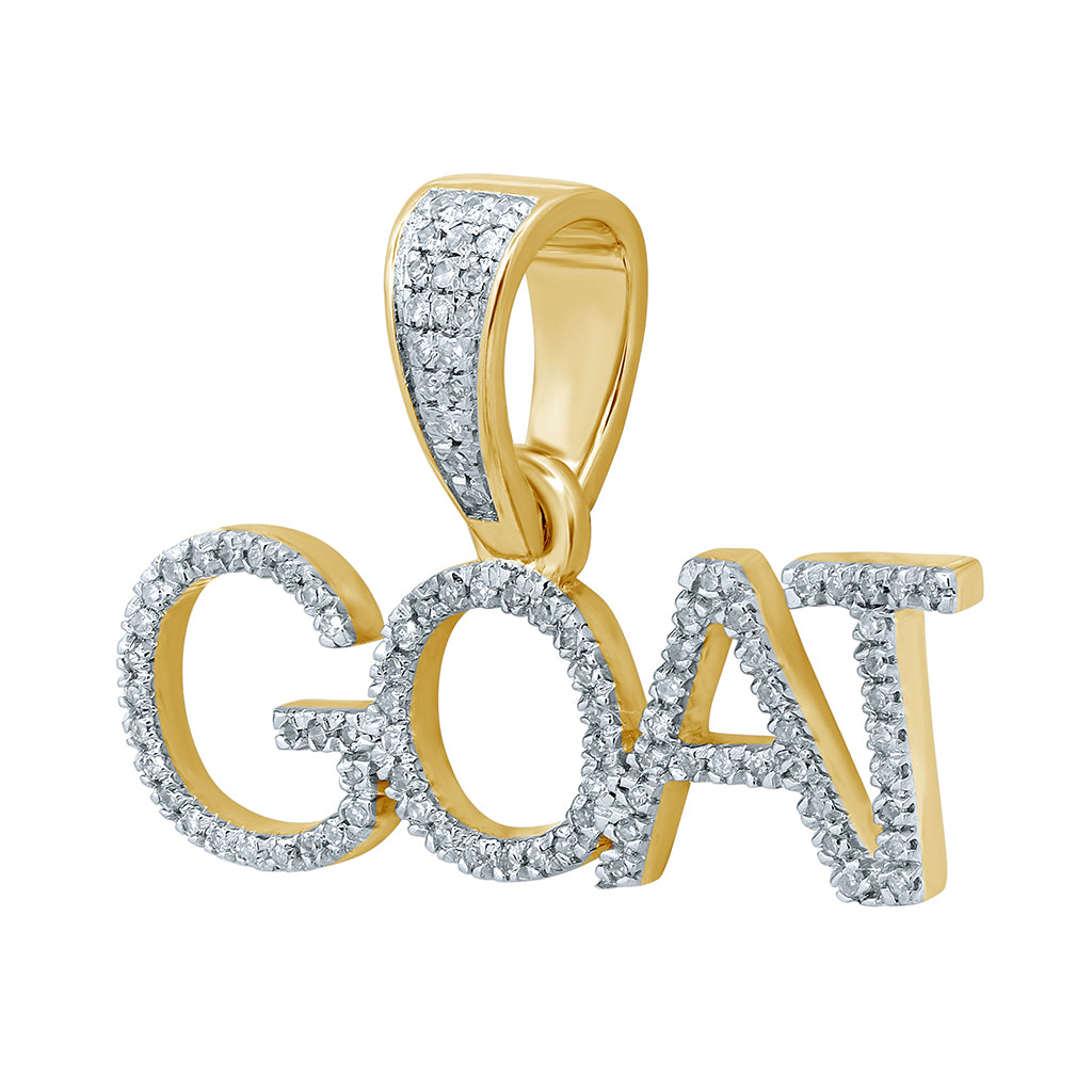Diamond GOAT Pendant - 0.19 Carats in 10KT Yellow Gold