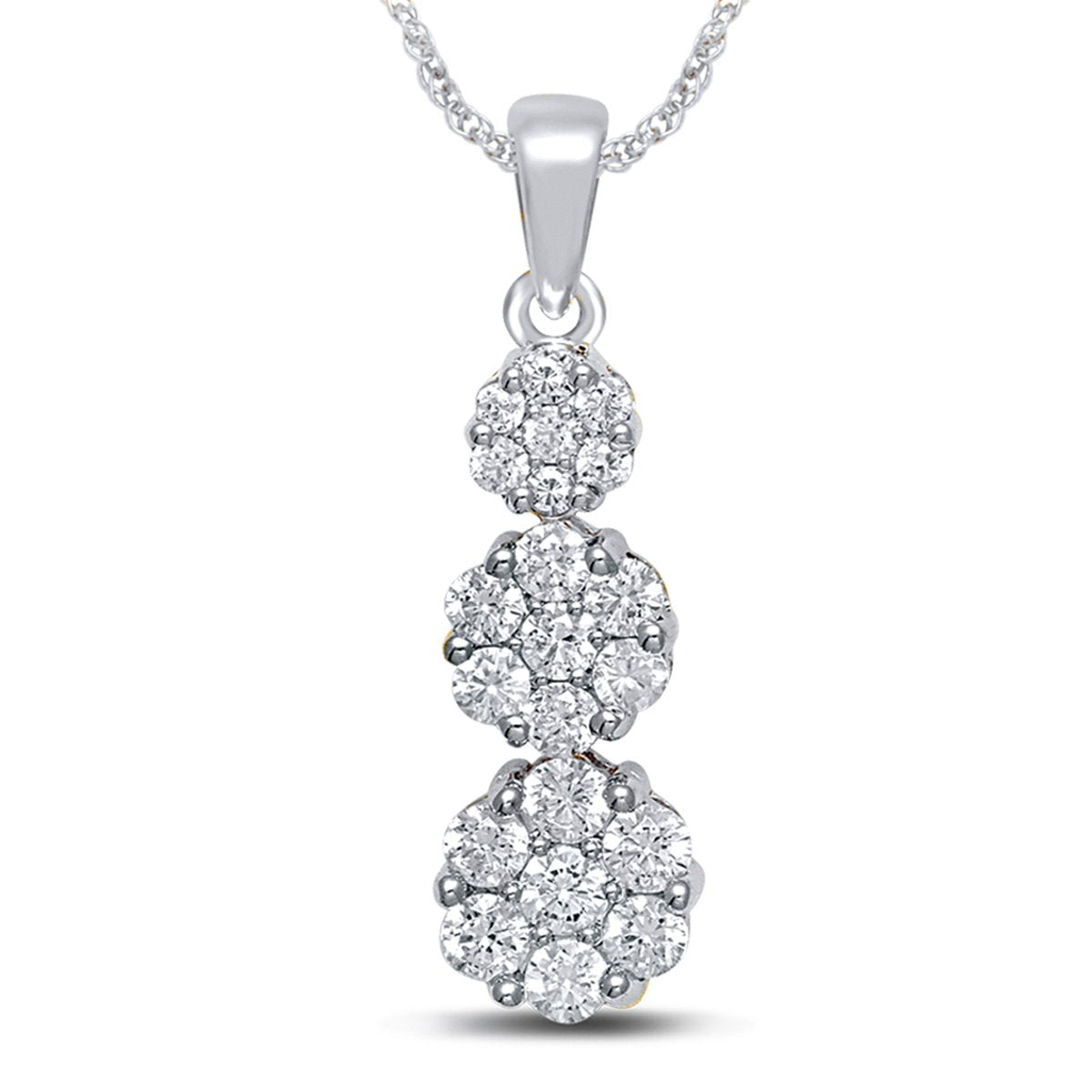 Diamond Flower Pendant - 0.25 Carats in 14KT Gold with Chain