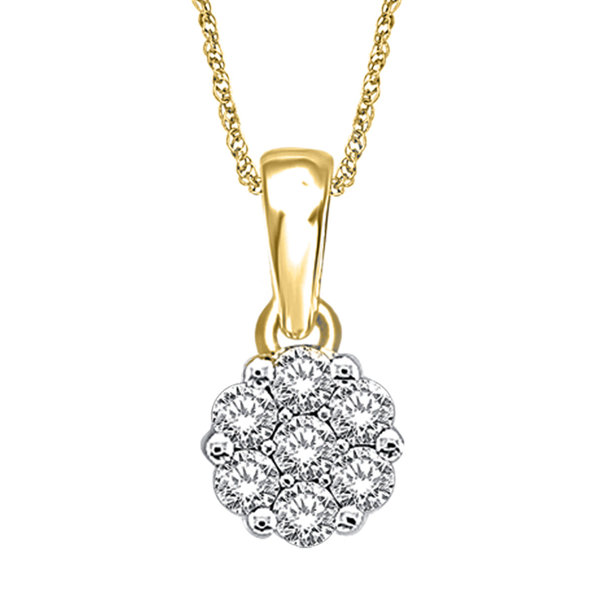 Diamond Flower Pendant in 14KT Gold - Available in Multiple Carat Sizes