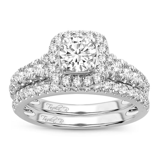 Diamond Wedding Set in 14KT Gold - 1.00 Carat Round Cut