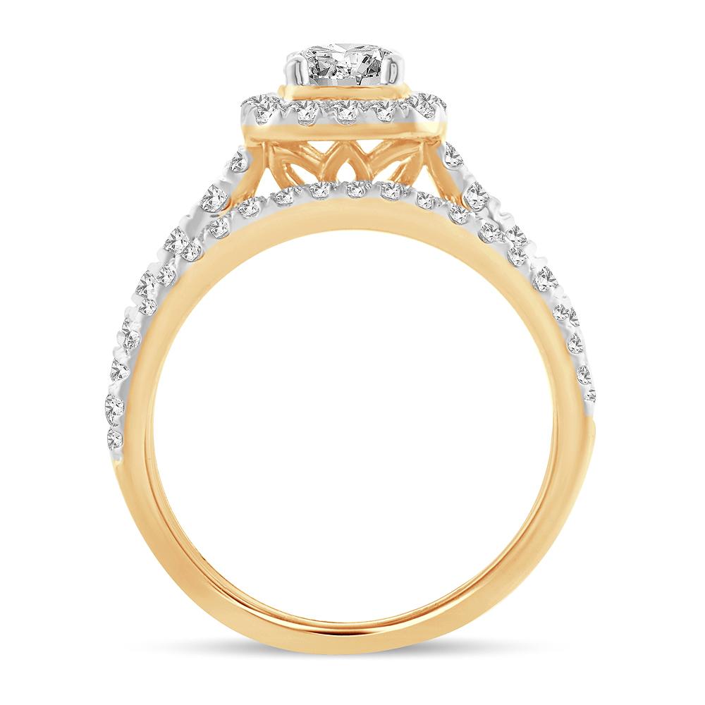 Diamond Wedding Set in 14KT Gold - 1.00 Carat Round Cut