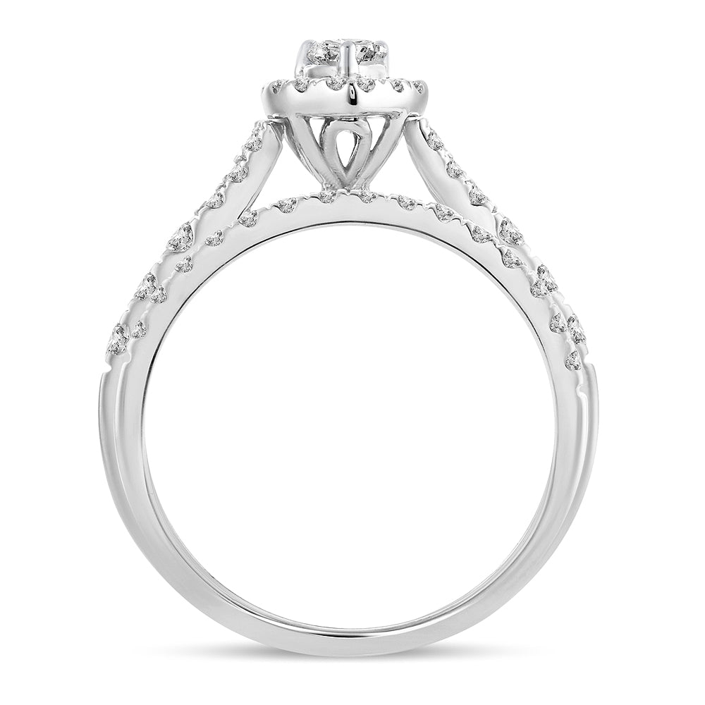 Pear Cut Diamond Wedding Set - 1.00 Carat in 14KT Gold