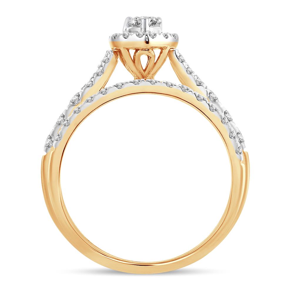 Pear Cut Diamond Wedding Set - 1.00 Carat in 14KT Gold