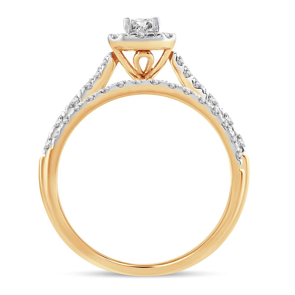 Diamond Engagement Ring and Matching Band Set - 1.00 Carats in 14KT Gold