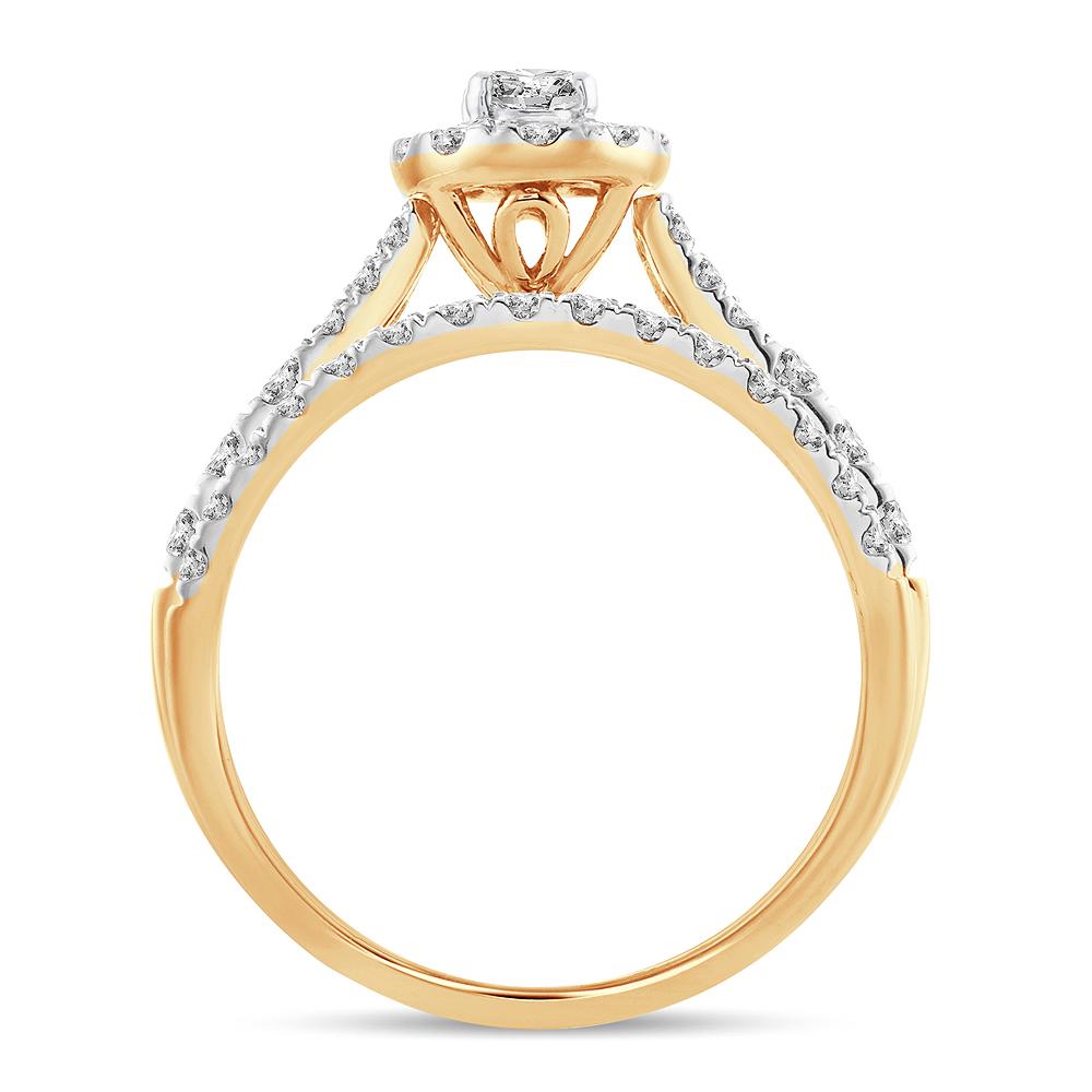 Diamond Engagement Ring and Matching Band Set - 1.00 Carats in 14KT Gold