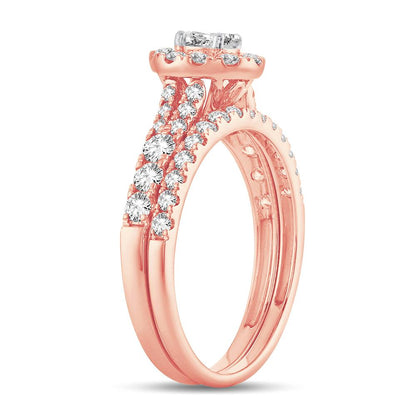 Diamond Engagement Ring and Matching Band Set - 1.00 Carats in 14KT Gold