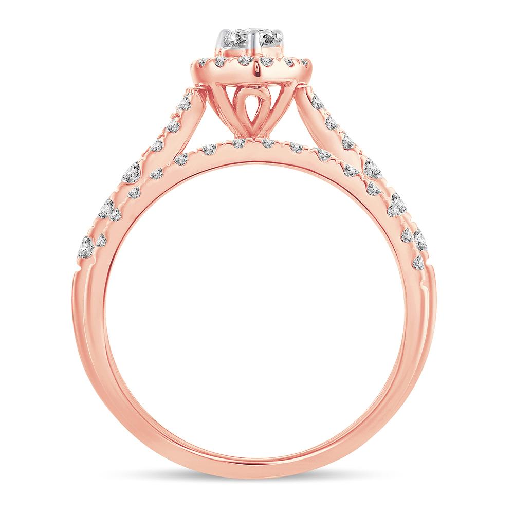 Pear Cut Diamond Wedding Set - 1.00 Carat in 14KT Gold
