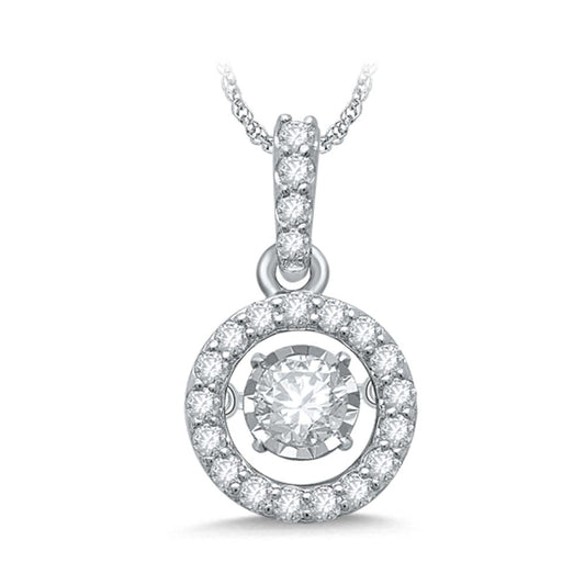 Dancing Diamond Pendant in 14KT White Gold - 0.33 Carats