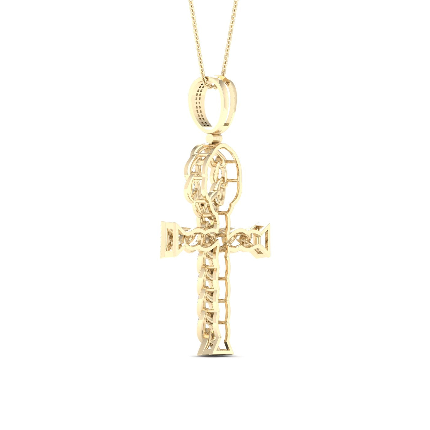 Diamond Ankh Pendant - 0.70 Carats in 10KT Yellow Gold