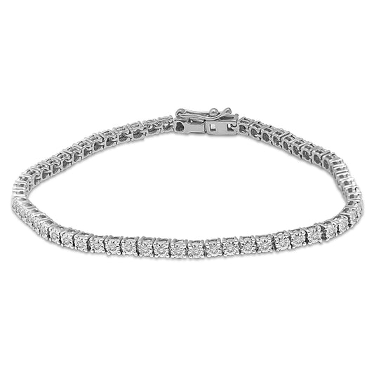 Diamond Tennis Bracelet in 14KT White Gold - Round Cut Diamonds Up to 4.45 CTW