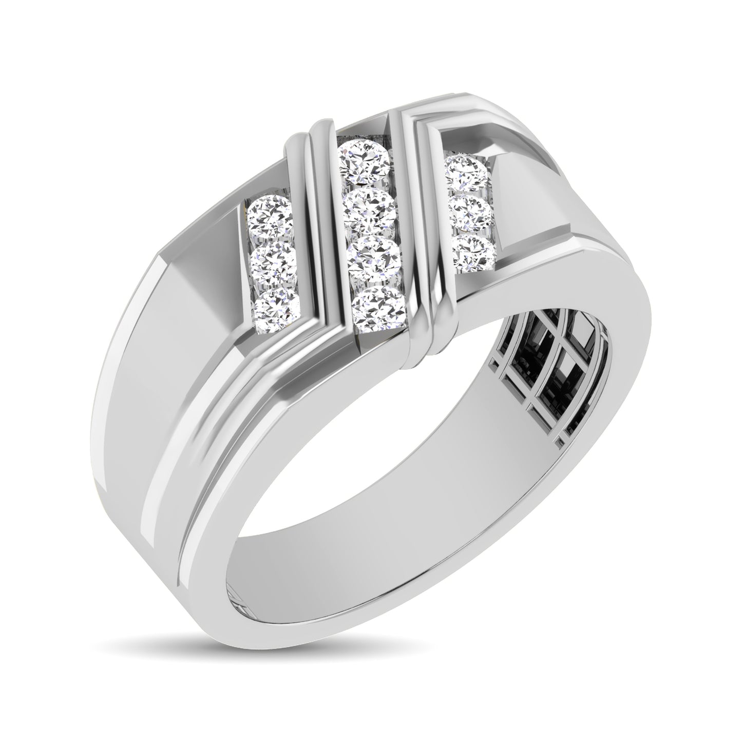 Men's Diamond Wedding Band - Available in 0.25 or 0.50 Carats in 10KT Gold