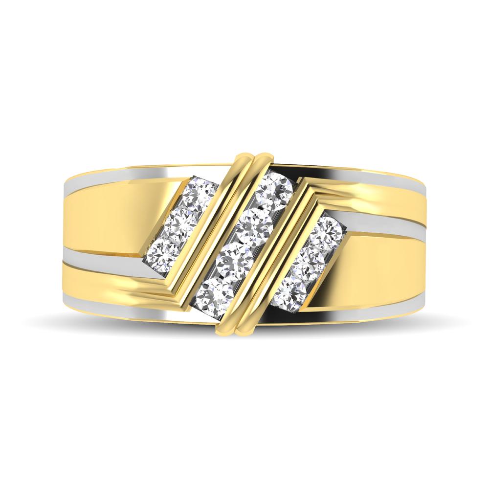 Men's Diamond Wedding Band - Available in 0.25 or 0.50 Carats in 10KT Gold