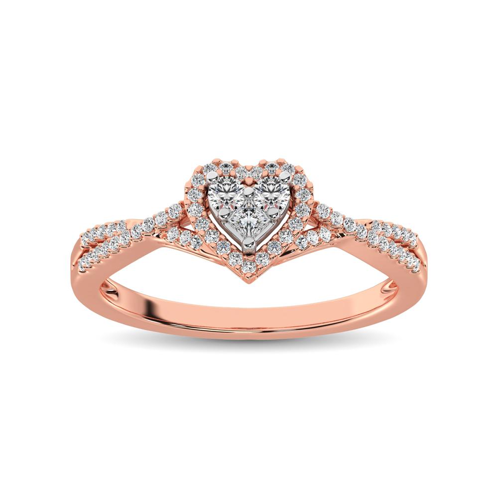 Heart Cut Diamond Ring - 0.25 Carat in 10KT Gold