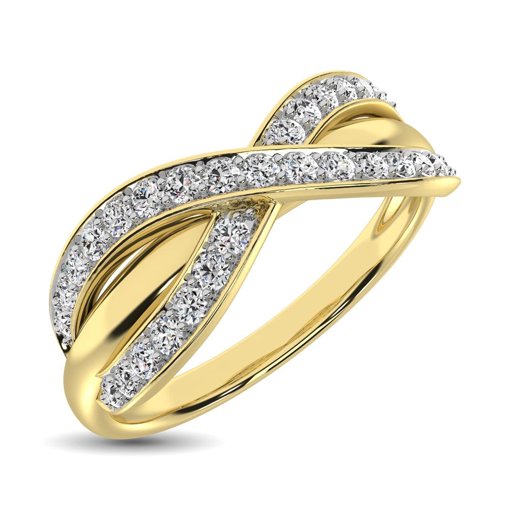 Diamond Crossover Ring in 10KT Yellow Gold - 0.40 Carats