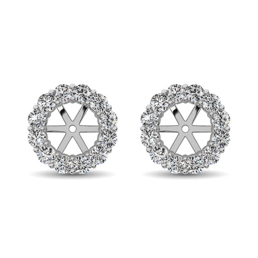Diamond Earring Jackets - 0.65 Carats Round Cut in 14KT White Gold