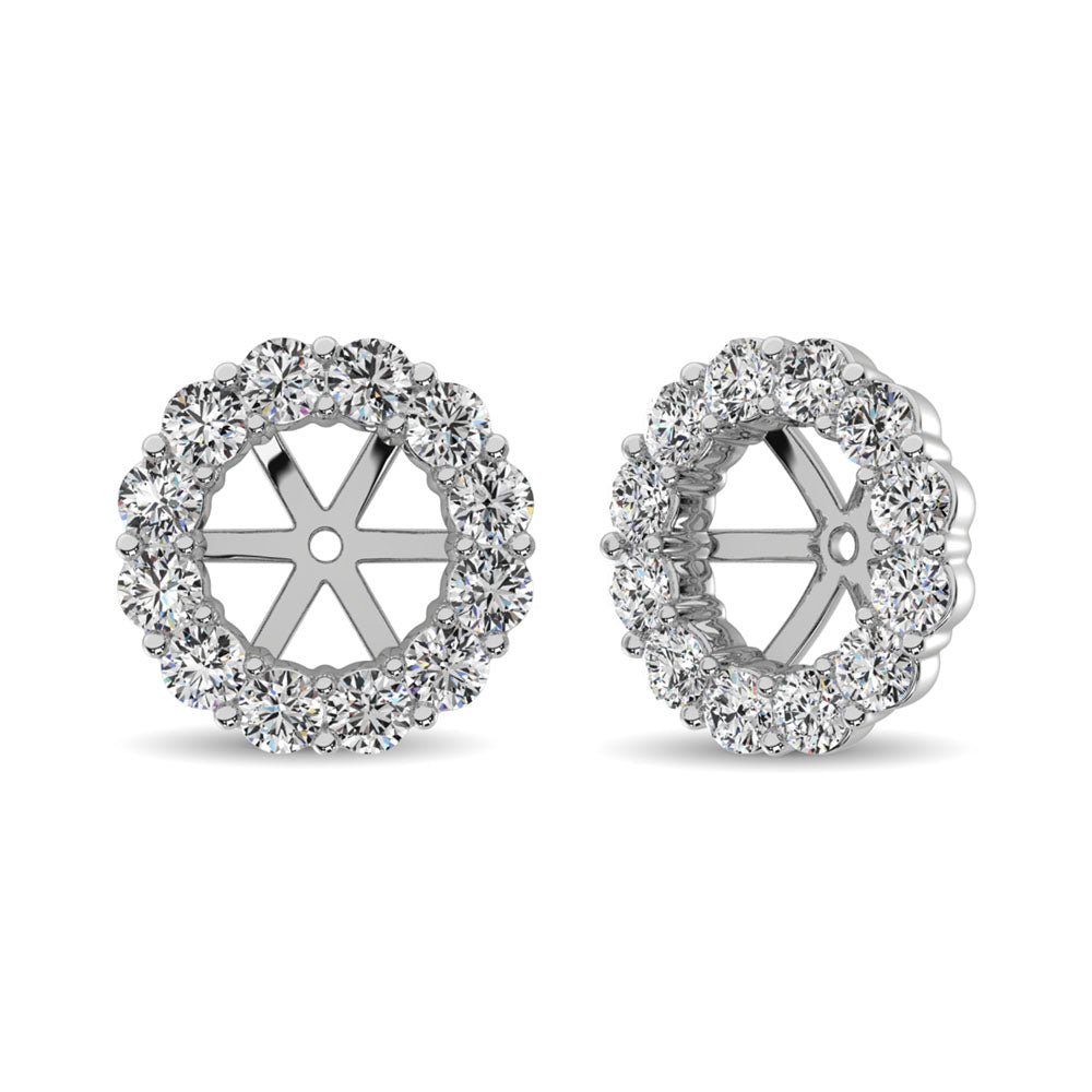Diamond Earring Jackets - 0.65 Carats Round Cut in 14KT White Gold