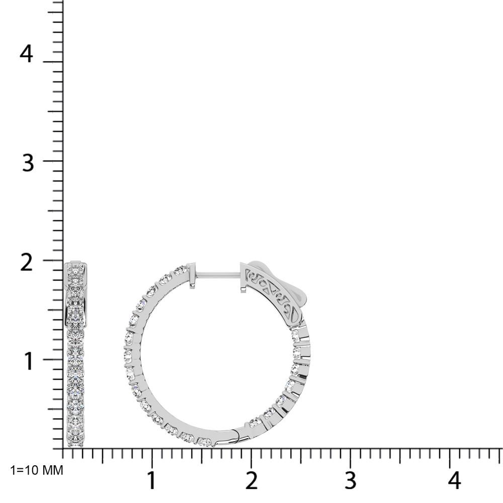 Diamond Hoops Inside Out - Available in 1.00 to 1.99 Carats in 10KT Yellow Gold