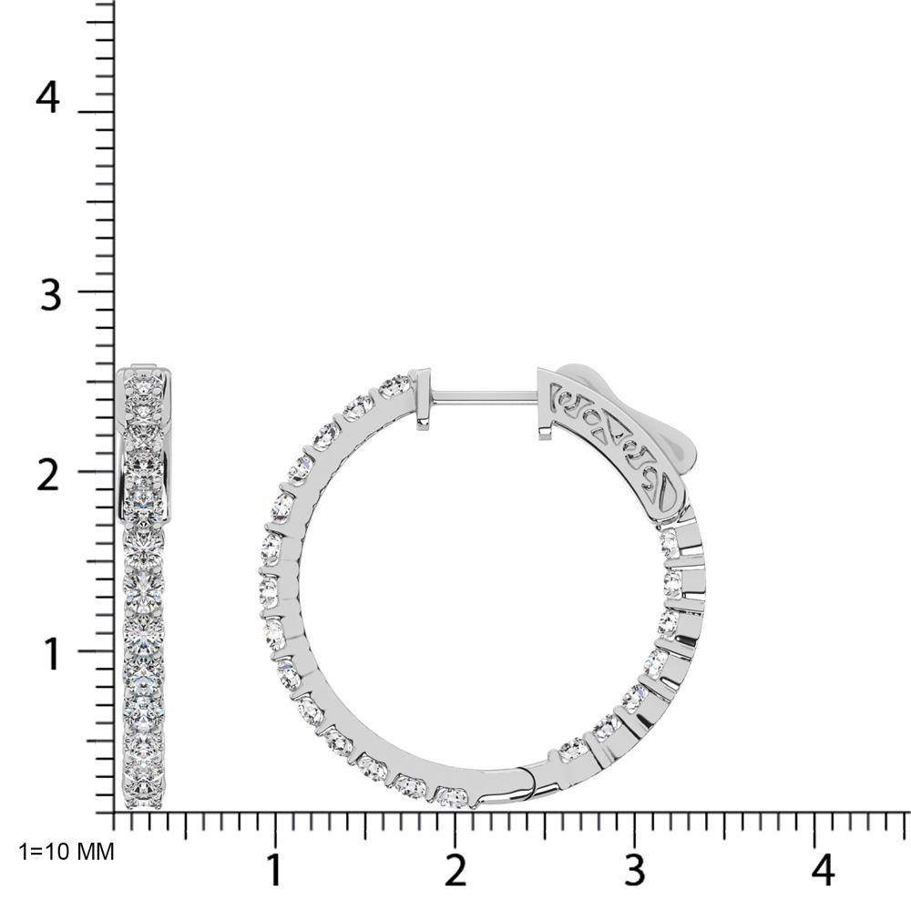 Diamond Hoops Inside Out - Available in 1.00 to 1.99 Carats in 10KT Yellow Gold