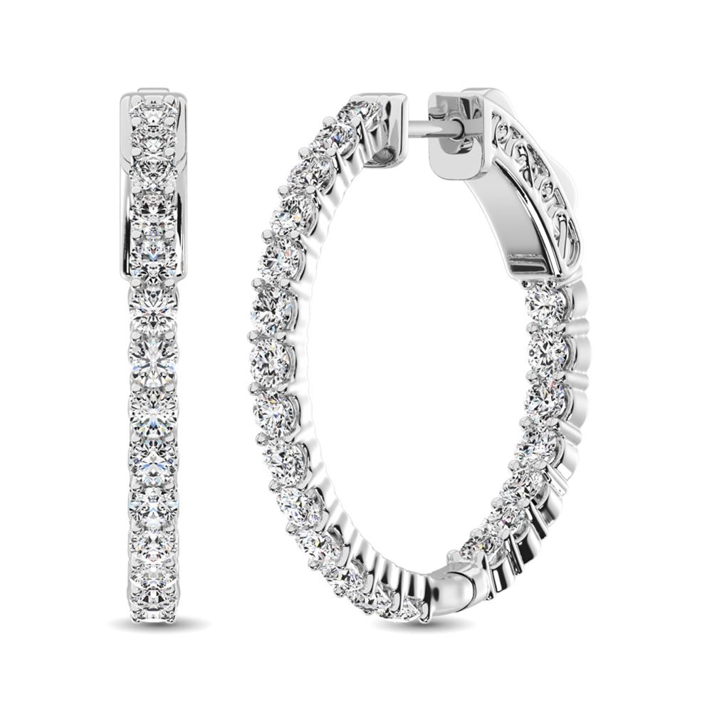 Diamond Hoops Inside Out - Available in 1.00 to 1.99 Carats in 10KT Yellow Gold