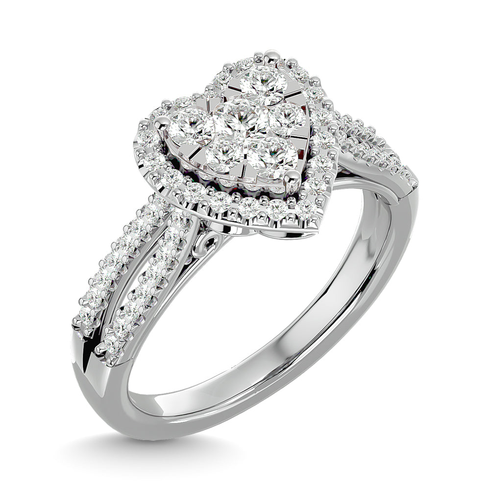 Custom Diamond Engagement Ring - 0.75 Carats in 14K White Gold