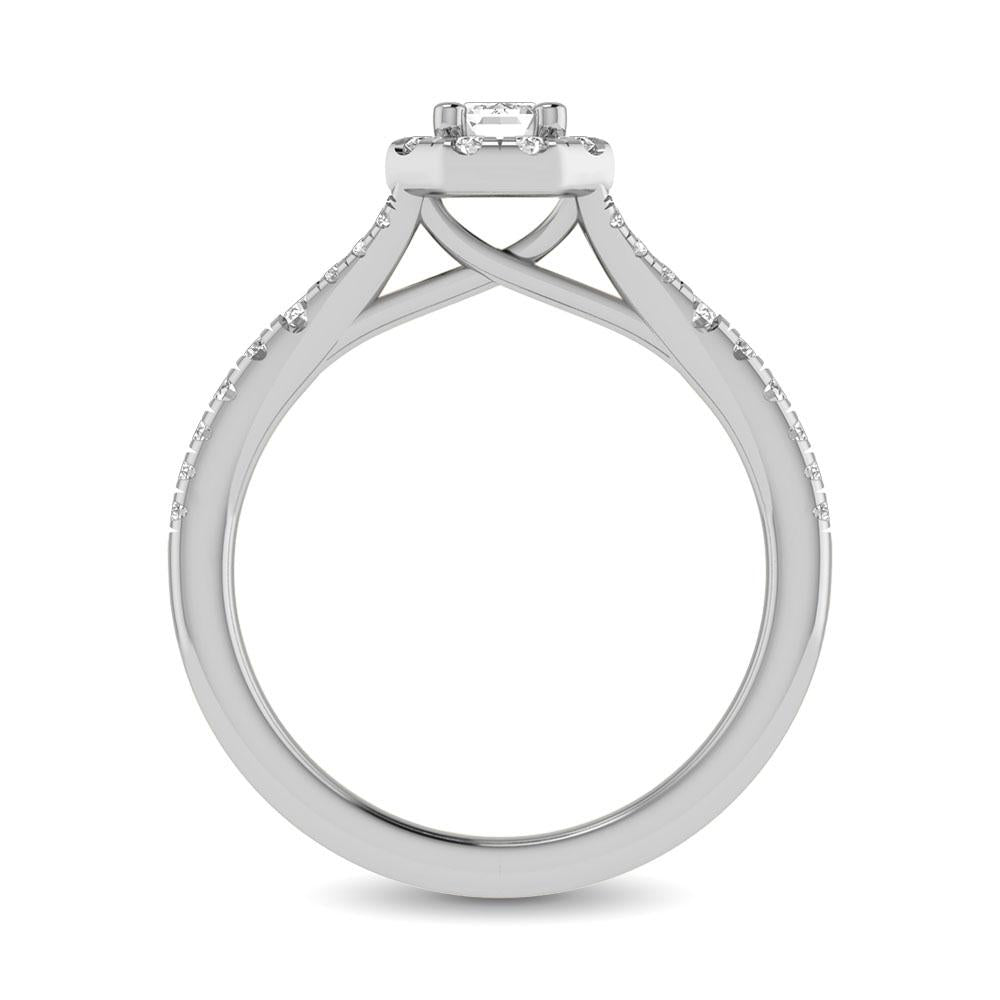 Diamond Twist Shank Single Halo Bridal Ring 1.00 Carat 14K Gold