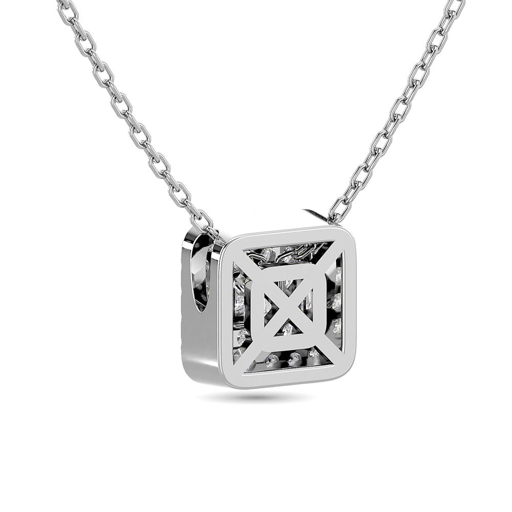 Diamond Halo Pendant in 14K White Gold - Multiple Cuts Available