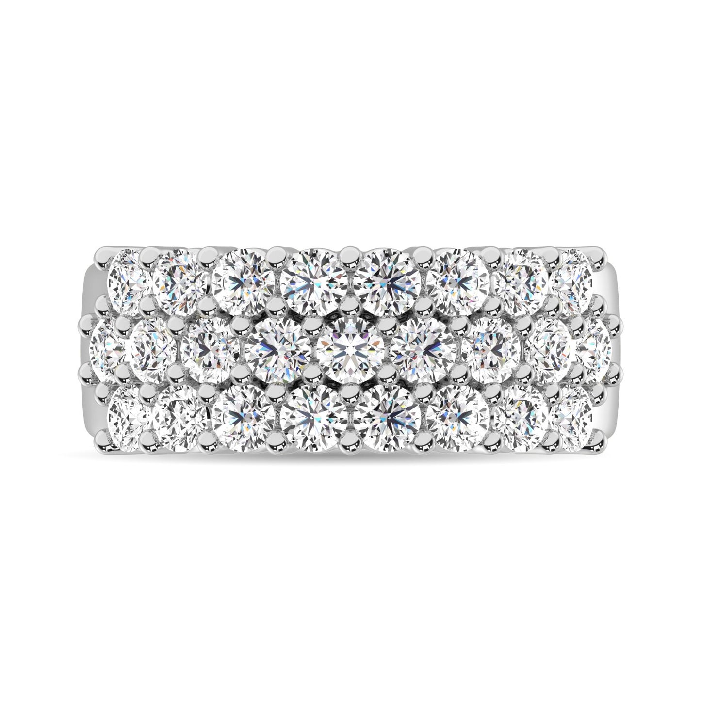 Multiple Row Diamond Thumb Ring in 14K White Gold - 0.25 to 1.00 Carats