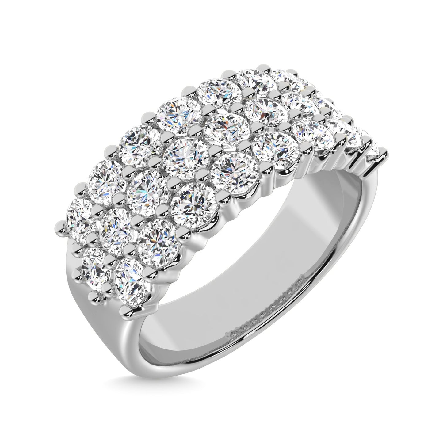 Multiple Row Diamond Thumb Ring in 14K White Gold - 0.25 to 1.00 Carats