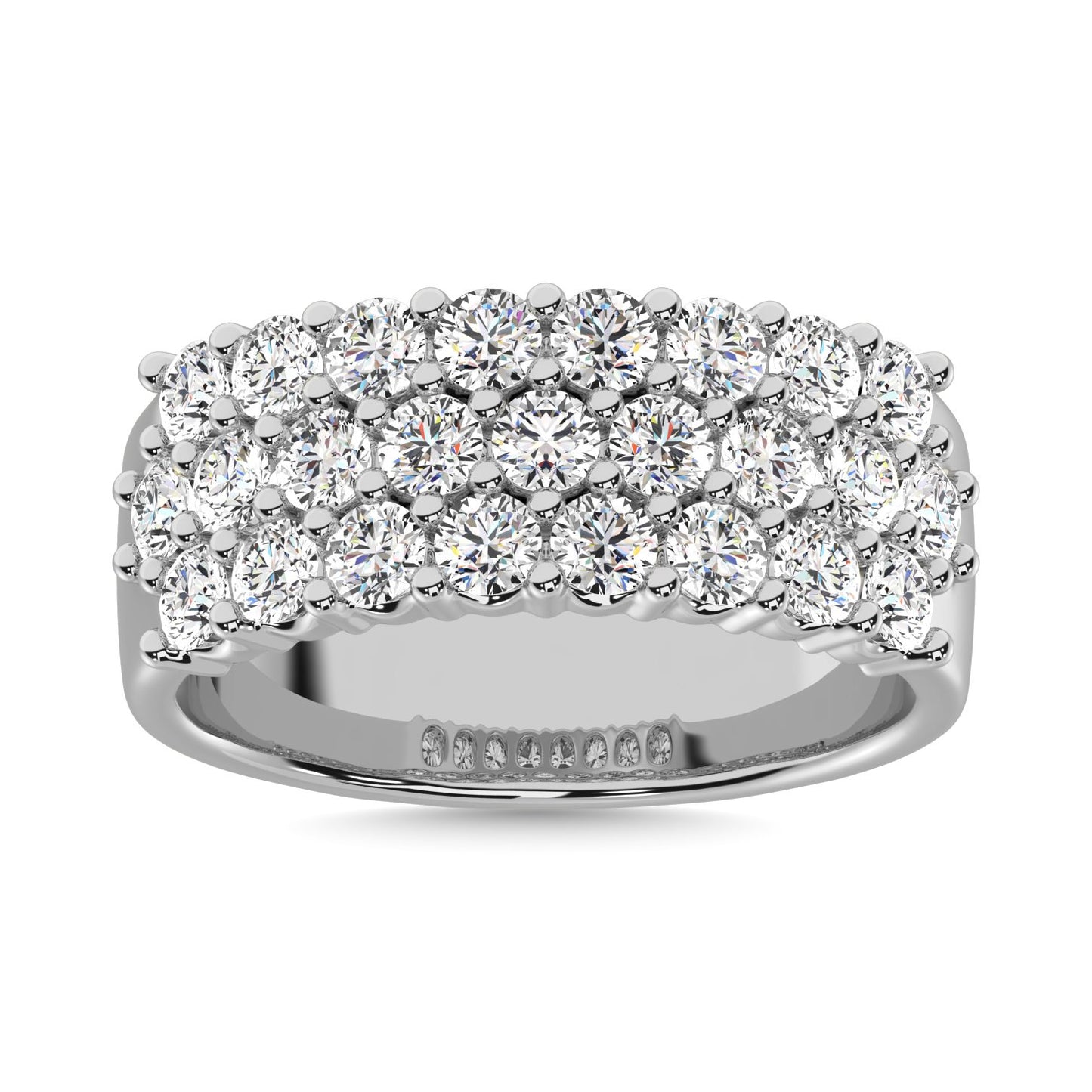 Multiple Row Diamond Thumb Ring in 14K White Gold - 0.25 to 1.00 Carats