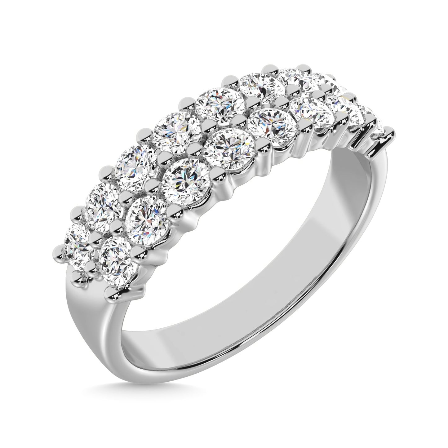 Multiple Row Diamond Thumb Ring in 14K White Gold - 0.25 to 1.00 Carats