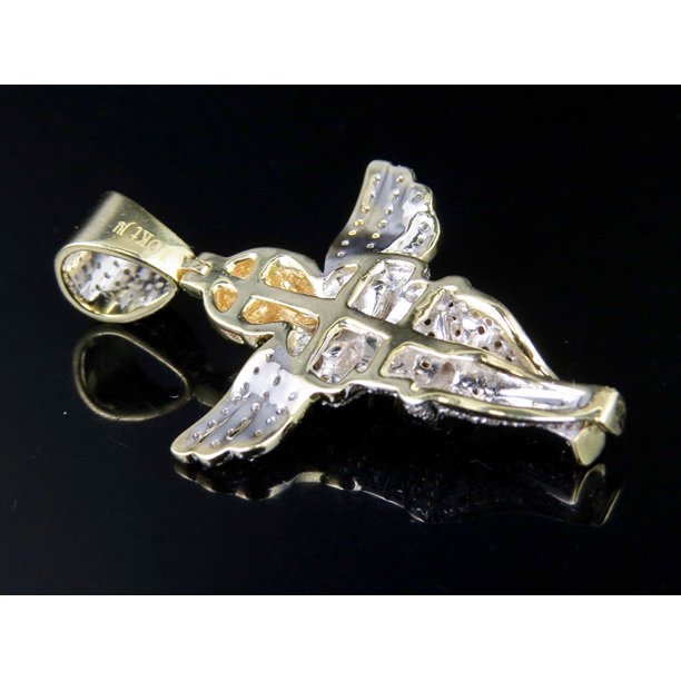 Diamond Angel Pendant - Available in Mini or Large Sizes in 10KT Gold